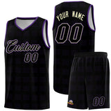 Custom Black Purple Trailblazer Dot Pattern Sports Uniform Basketball Jersey