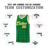 Custom Kelly Green Gold Trailblazer Dot Pattern Sports Uniform Basketball Jersey