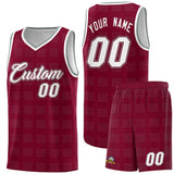 Custom Crimson Gray Trailblazer Dot Pattern Sports Uniform Basketball Jersey