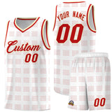 Custom White Red Trailblazer Dot Pattern Sports Uniform Basketball Jersey