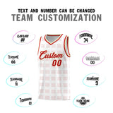 Custom White Red Trailblazer Dot Pattern Sports Uniform Basketball Jersey