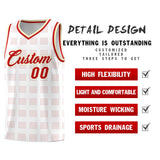 Custom White Red Trailblazer Dot Pattern Sports Uniform Basketball Jersey