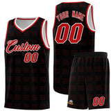 Custom Black Red Trailblazer Dot Pattern Sports Uniform Basketball Jersey