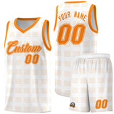 Custom White Orange Trailblazer Dot Pattern Sports Uniform Basketball Jersey