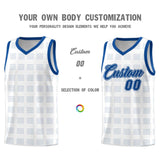 Custom White Royal Trailblazer Dot Pattern Sports Uniform Basketball Jersey