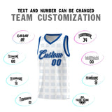 Custom White Royal Trailblazer Dot Pattern Sports Uniform Basketball Jersey
