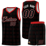 Custom Black Red Trailblazer Dot Pattern Sports Uniform Basketball Jersey