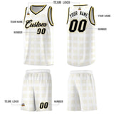 Custom White Old Gold Trailblazer Dot Pattern Sports Uniform Basketball Jersey
