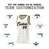 Custom White Old Gold Trailblazer Dot Pattern Sports Uniform Basketball Jersey