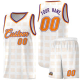 Custom White Orange Trailblazer Dot Pattern Sports Uniform Basketball Jersey