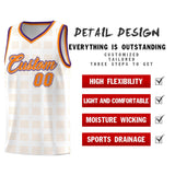 Custom White Orange Trailblazer Dot Pattern Sports Uniform Basketball Jersey