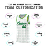 Custom White Kelly Green Trailblazer Dot Pattern Sports Uniform Basketball Jersey