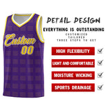 Custom Purple Gold Trailblazer Dot Pattern Sports Uniform Basketball Jersey