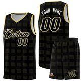 Custom Black Old Gold Trailblazer Dot Pattern Sports Uniform Basketball Jersey