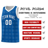 Custom Royal White Trailblazer Dot Pattern Sports Uniform Basketball Jersey