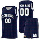 Custom Navy Red Trailblazer Dot Pattern Sports Uniform Basketball Jersey