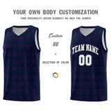 Custom Navy Red Trailblazer Dot Pattern Sports Uniform Basketball Jersey