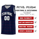 Custom Navy Red Trailblazer Dot Pattern Sports Uniform Basketball Jersey