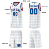 Custom White Royal Trailblazer Dot Pattern Sports Uniform Basketball Jersey