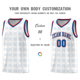 Custom White Royal Trailblazer Dot Pattern Sports Uniform Basketball Jersey