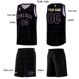 Custom Black Purple Trailblazer Dot Pattern Sports Uniform Basketball Jersey