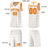 Custom White Orange Trailblazer Dot Pattern Sports Uniform Basketball Jersey