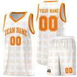 Custom White Orange Trailblazer Dot Pattern Sports Uniform Basketball Jersey