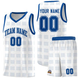Custom White Royal Trailblazer Dot Pattern Sports Uniform Basketball Jersey