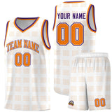 Custom White Orange Trailblazer Dot Pattern Sports Uniform Basketball Jersey