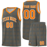 Custom Dark Gray Orange Trailblazer Dot Pattern Sports Uniform Basketball Jersey