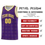 Custom Purple Gold Trailblazer Dot Pattern Sports Uniform Basketball Jersey