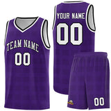 Custom Purple Black Trailblazer Dot Pattern Sports Uniform Basketball Jersey
