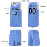 Custom Light Blue White Trailblazer Dot Pattern Sports Uniform Basketball Jersey