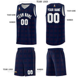 Custom Navy Red Trailblazer Dot Pattern Sports Uniform Basketball Jersey