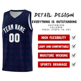 Custom Navy Red Trailblazer Dot Pattern Sports Uniform Basketball Jersey