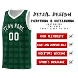 Custom Hunter Green White Trailblazer Dot Pattern Sports Uniform Basketball Jersey