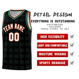Custom Black Bright Green Trailblazer Dot Pattern Sports Uniform Basketball Jersey