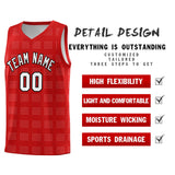Custom Red White Trailblazer Dot Pattern Sports Uniform Basketball Jersey