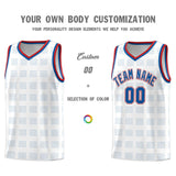 Custom White Royal Trailblazer Dot Pattern Sports Uniform Basketball Jersey