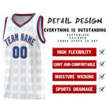 Custom White Royal Trailblazer Dot Pattern Sports Uniform Basketball Jersey