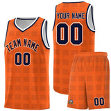 Custom Orange Navy Trailblazer Dot Pattern Sports Uniform Basketball Jersey