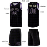 Custom Black Purple Trailblazer Dot Pattern Sports Uniform Basketball Jersey