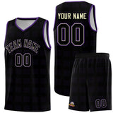 Custom Black Purple Trailblazer Dot Pattern Sports Uniform Basketball Jersey