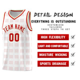 Custom White Red Trailblazer Dot Pattern Sports Uniform Basketball Jersey