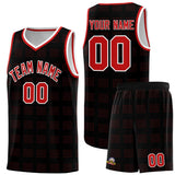 Custom Black Red Trailblazer Dot Pattern Sports Uniform Basketball Jersey
