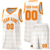 Custom White Orange Trailblazer Dot Pattern Sports Uniform Basketball Jersey