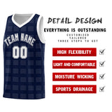 Custom Navy White Trailblazer Dot Pattern Sports Uniform Basketball Jersey