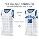 Custom White Royal Trailblazer Dot Pattern Sports Uniform Basketball Jersey