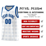 Custom White Royal Trailblazer Dot Pattern Sports Uniform Basketball Jersey