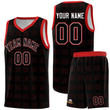 Custom Black Red Trailblazer Dot Pattern Sports Uniform Basketball Jersey